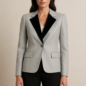 Trina Turk Silver Sparkly Blazer Sz 8